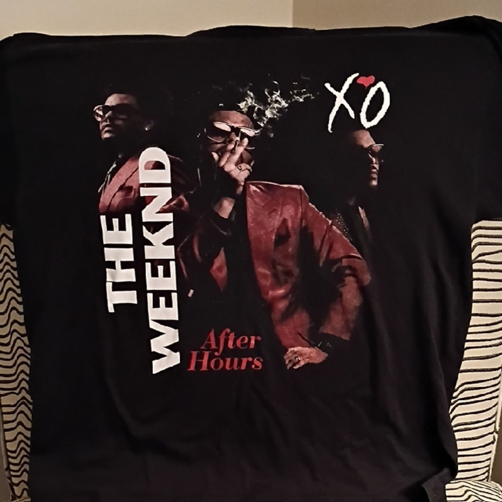 The Weeknd After Hours Black Graphic Shirt Front  And Back Tour Shirt On Hanes